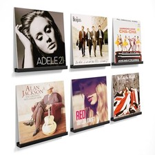 Emfogo Vinyl Record Shelf Wall Mount, 6 Pack Album Record Holder Wall, 12 inc...