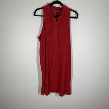 Gap Women XL Red Preppy Casual Sleeveless Towel Terry Halter Polo Dress NWT