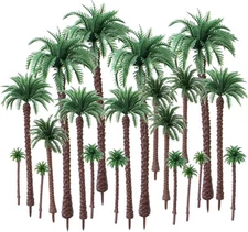HUIANER Palm Tree Model Trees, Miniature Trees Fake Plastic Green 