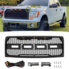 For 2009-2014 Ford F150 F-150 Front Bumper Grille Hood Grill Raptor Style Black