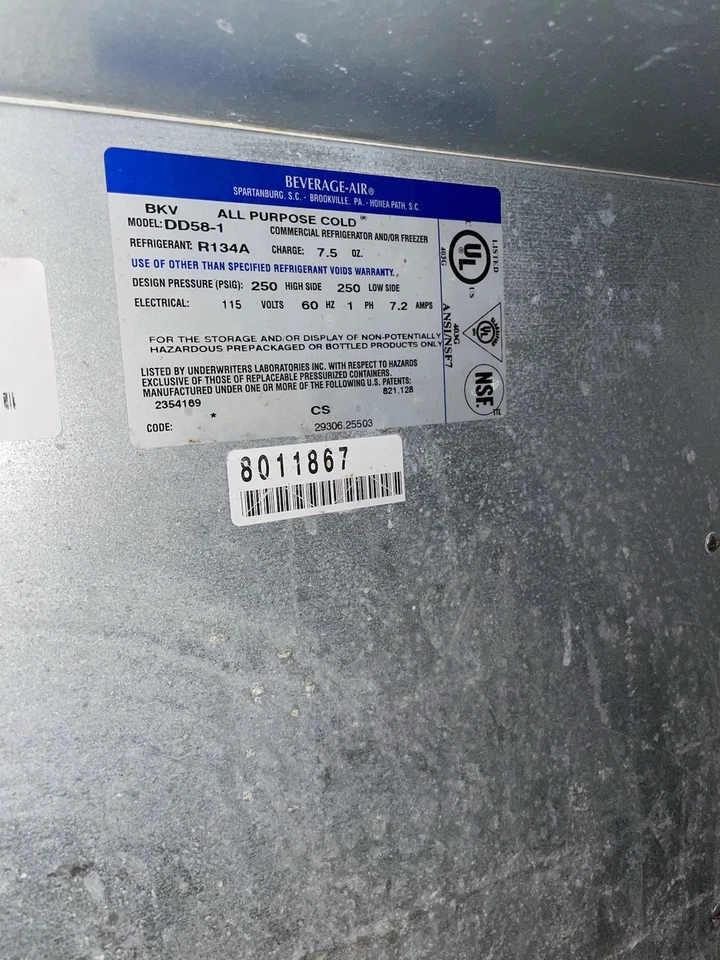 REFRIGERADOR Y/O CONGELADOR COMERCIAL BEVERAGE AIR. MODELO: Enfriador de 4 barriles DD58-1 Foto 2 de 4