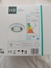 HiB Turbo White Bathroom Inline Extractor Fan with Warm White LED Light - 34000