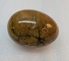 Vintage Paperweight Egg Shape Ash Stone Glossy Brown 2.5 Inch