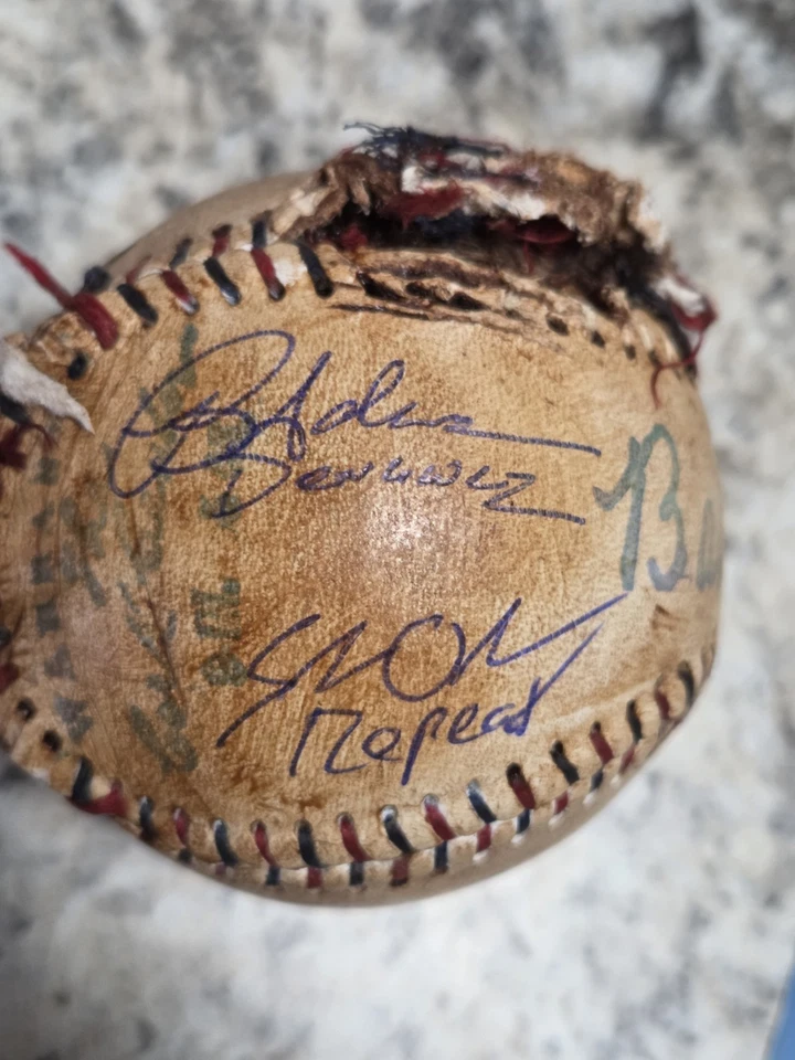 The Sandlot Cast (8) Firmado Babe Ruth Réplica Firmado Béisbol Renna Guiry BAS Foto 3 de 4