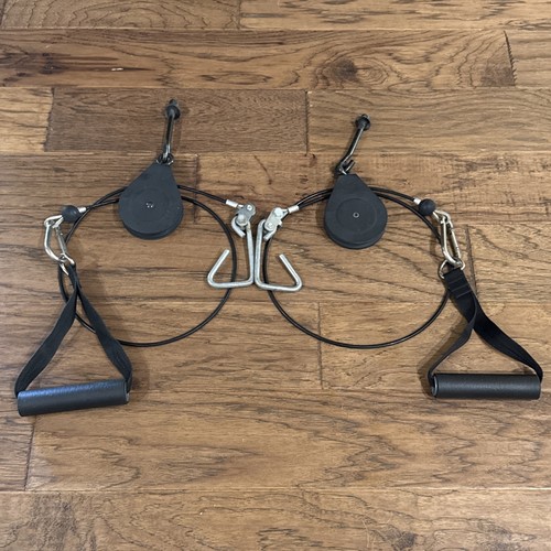 Bowflex Power Pro 43" Rod Cables w/ Handles Pulleys Hooks Stops FREE SHIPPING