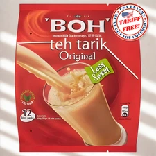 BOH Plantation TEH TARIK Kurang Manis Less Sweet 12 Packet 27g each Malaysia Tea
