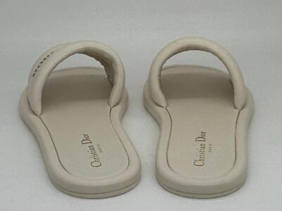DIOR EVERY D Signature Leather Flat Slide Mules Sandals