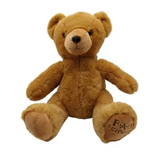 FAO Swartz Brown Teddy Bear 11 Inch with Metal FAO Tag Stuffed Animal 