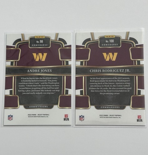 Washington Commanders 2023-24 Select Rookie RC Lot of 2 Rodriguez Jr Andre Jones - Afbeelding 4 van 15