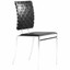 zuo criss cross modern faux leather dining side chair in black (set of 4)