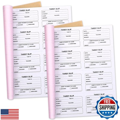 Engrowtic 800 Pcs Tardy Slip Book with Carbonless Duplicates 3.5 x 4.3 Inch T
