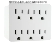 Electrical Socket 6-Way Power Splitter Tap 6 Outlet AC Wall Plug Adapter Cover