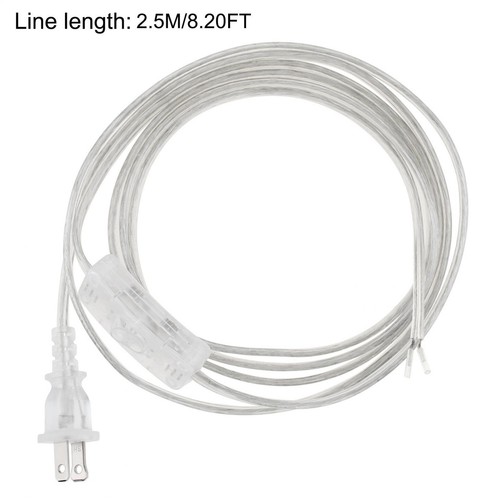 8FT Lamp Cord On/Off Button Switch Stripped Ends 18AWG SPT-2 Replace Power Cable - Picture 5 of 11