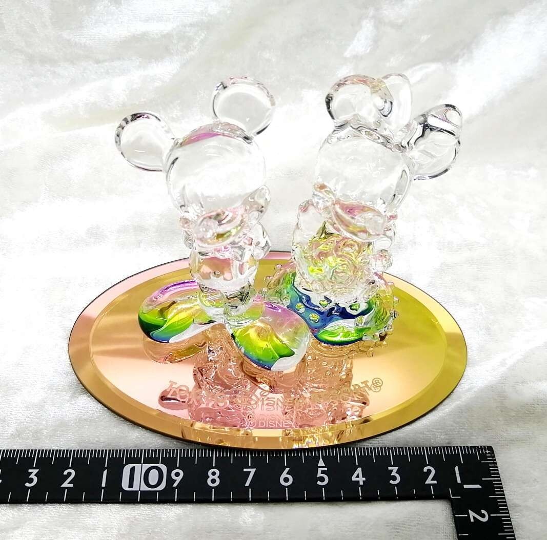 Disney Mickey Minnie Mouse Glass art Crystal figure Antique object