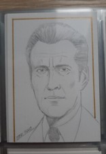 JAMES BOND "SCARAMANGA" HAND DRAWN SKETCH CARD PSC ACEO ART - CHRISTOPHER LEE