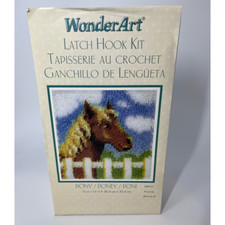Wonder Art by Caron Pony Latch Hook Kit 12"x12" 2012 with Hook Brand New