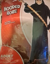 LOT OF 2 Spirit 1 ADULT  1 CHILD Grim Reaper Costume Robe Hood 2 sets of GLOVES