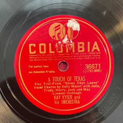COLUMBIA 36671 Kay Kyser 78rpm A Touch of Texas/Soft Hearted