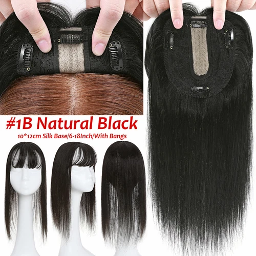 100% Echthaar Topper Toupet Extensions Clip In Remy Human Hair Toupee Haarteil l - Bild 32 von 84