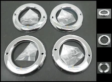 (4) Chrome trim ring for 2.5" lights, grommet mount, RV, Trailer, Camper