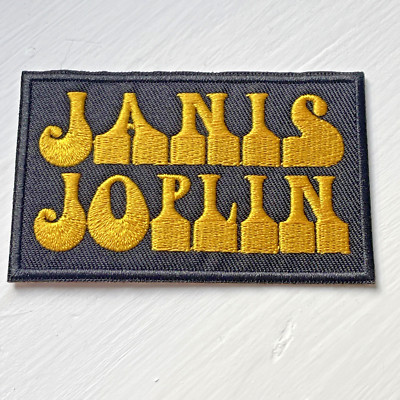 Janis Joplin embroidered band patch, yellow & black, brand new!
