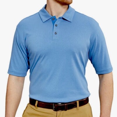 Bolle Men's Performance Short Sleeve Polo Golf Shirt, BLUE, SIZE Medium
