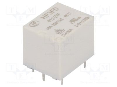 Relais: elektromagnetisch USpule : 12VDC 10A/250VAC   10A HF3FD/012-ZTF Elektro