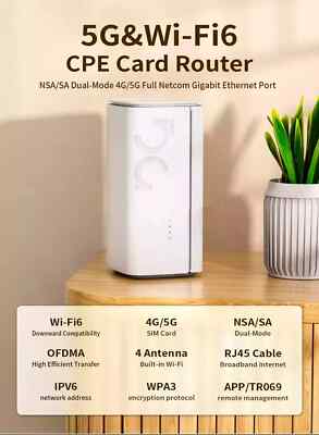 5G WIFI-6 INTERNET SIM KARTE ROUTER - NEU & ENTSPERRT   UK VERKÄUFER