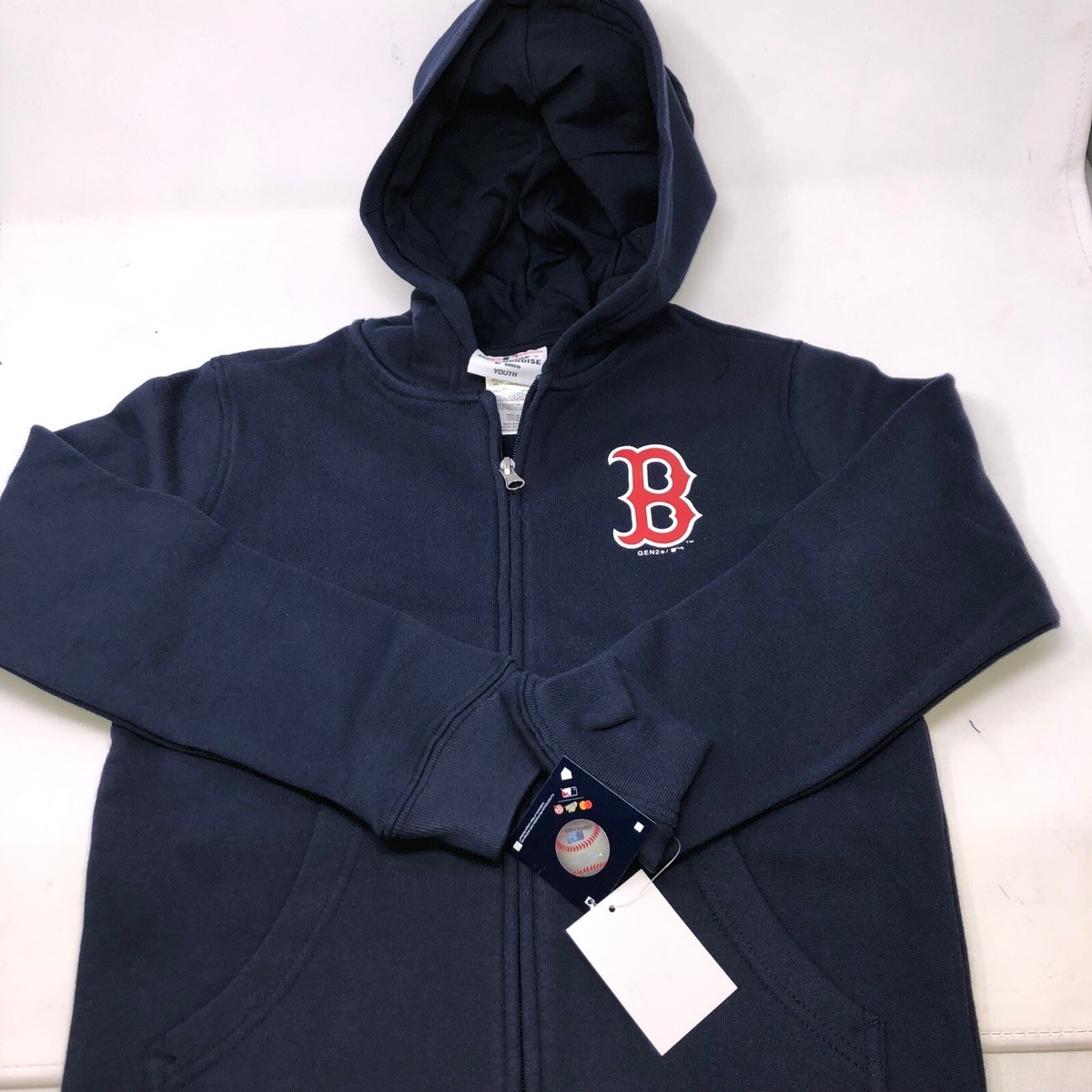 Boston Red Sox Blue GenZ Zip Up Hoodie Youth L | eBay