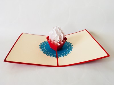 Cup Cake, 3D-Klappkarten, Pop-up Karte, Glückwunschkarte