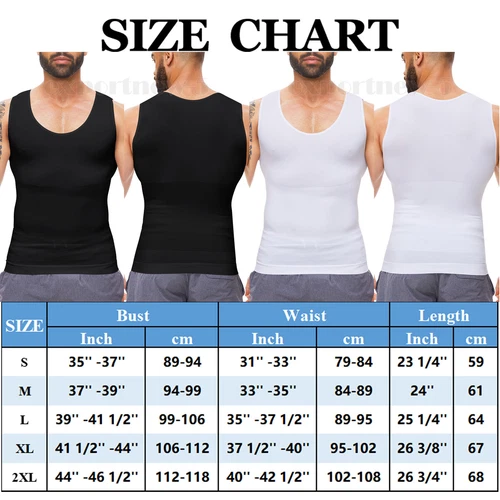 Herren T-Shirt Schlankmacher Body Shaper Bauch Brust Kompression Weste Gürtel Tank Top - Bild 2 von 28