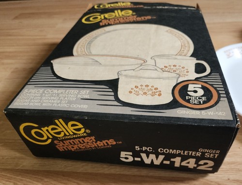 Vintage Corelle Summer Impressions Completer Set 5-W-142 Platter Sugar Creamer - Picture 6 of 7