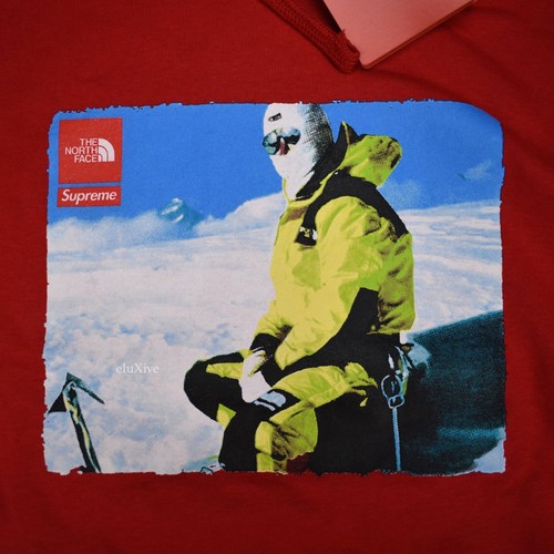 NWT Supreme x The North Face Men's Red Photo Box Logo Hoodie FW18 L DS AUTHENTIC - Picture 2 of 10