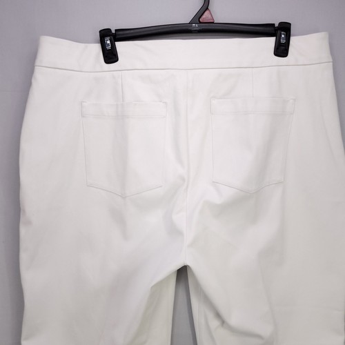 Pantalones acampanados Spanx cintura elástica moldeadora forro plateado 3X blancos - Imagen 12 de 16