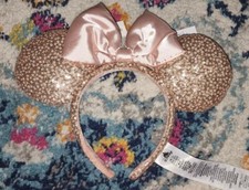 NEW 2022 Disney Parks Pink Rose Gold Minnie Mouse Ears Headband NWT