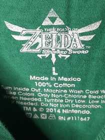 The Legend of Zelda - Skyward Sword Green / Gold T-shirt Sz L Large Nintendo NES