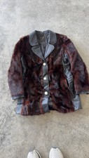 Vintage Famous-barr Fur Salon St.louis Leathe Fur Coat Women’s Mid Length 1950s