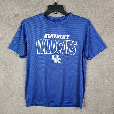 Kentucky Wildcats Shirt Mens Large Blue Striped NCAA Basketball Rivalry Threads