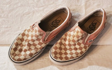 Pink And White Checkered Vans size M6 W7 1/2