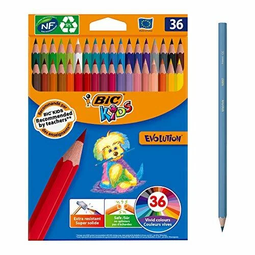 Kids Evolution ECOlutions Crayons Couleur Couleurs Assorties Etui Carton X36 - Photo 2/4