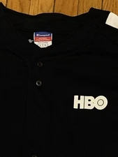 Vintage HBO TV Show Promo Baseball Blue Jersey Large Cable Network Logo Channel