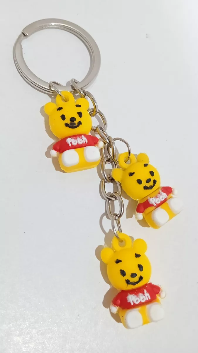 Key Tag Rubber Small Baby Pooh Cute Key Ring Kids Key Chain Bag tag Vehicle  Key