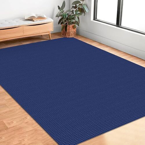 Area Rugs 5x7 Ft Washable Living Room Rugs Boho 5' x 7' (60"x84") Navy/Black - Picture 2 of 7