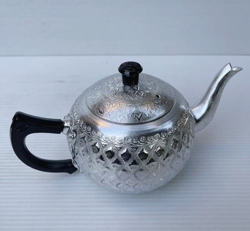 Vintage Style Thai Chiangmai Pattern Silver Tea Tray Alumium Semi-Handmad 18cm - Picture 28 of 33