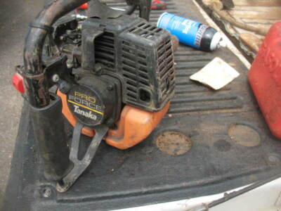 Tanaka Pro Force Gas Powered Drill Runs on sprayed fuel, chuck is