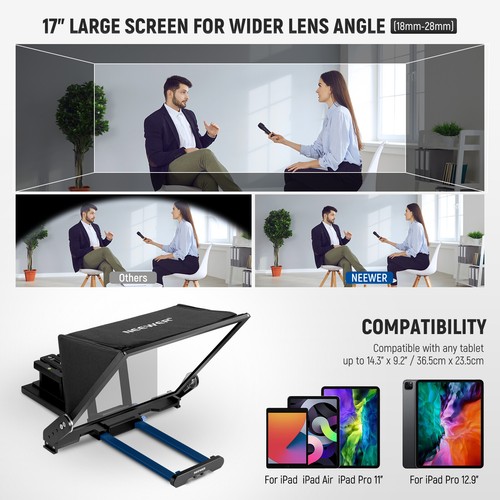 NEEWER Teleprompter X17 II&RT113 APP Control for Manfrotto 501PL iPad iPhone - Picture 7 of 8