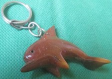 Wooden DOLPHIN keyring key chain keychain 2.5", some RUB