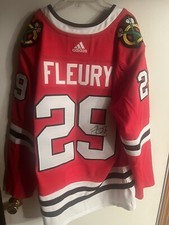 MARC ANDRE FLEURY Chicago Blackhawks SIGNED Autographed JSA JERSEY Adidas Pro