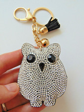 Breloque Porte Clés Chouette Hibou Brillante Strass Cristaux neuf