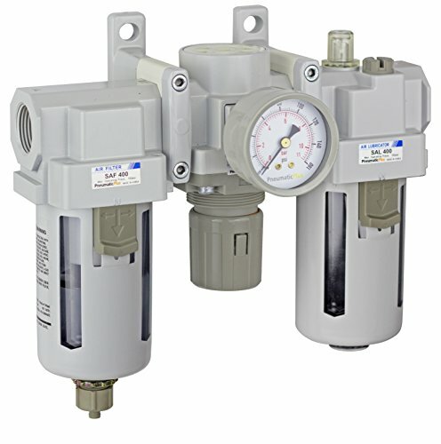 PneumaticPlus Air Filter Regulator Lubricator Combo 3/4" NPT 250 PSI SAU400-N06G